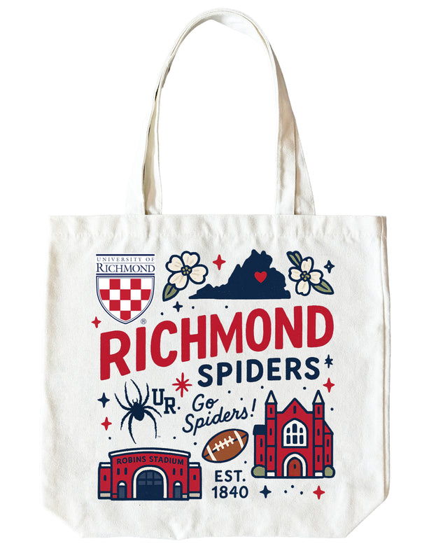 Richmond Spiders 15" x 15" Canvas Tote Bag Officially Licensed