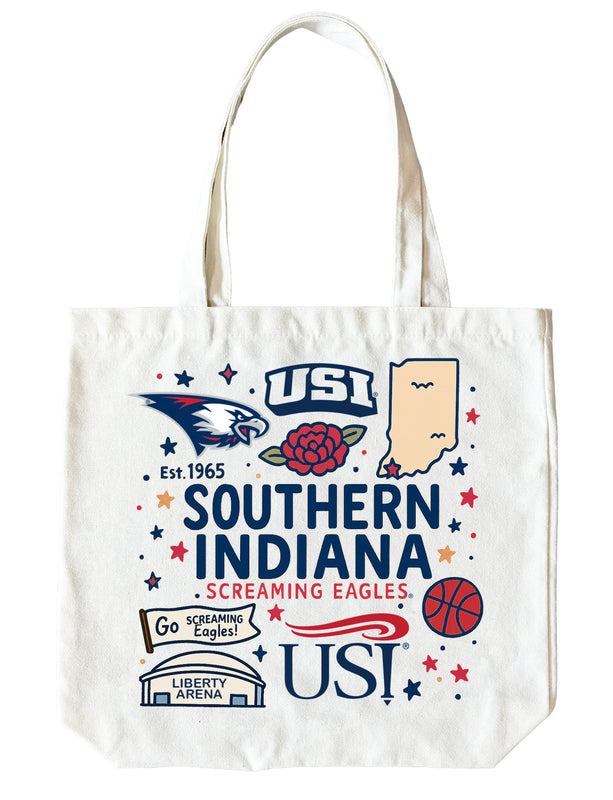 University of Southern Indiana 15" x 15" Canvas Tote Bag Officially Licensed