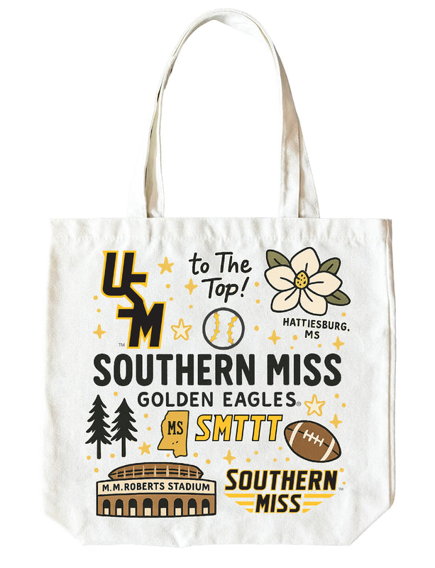 Southern Mississippi Golden Eagles 15" x 15" Canvas Tote Bag Officially Licensed