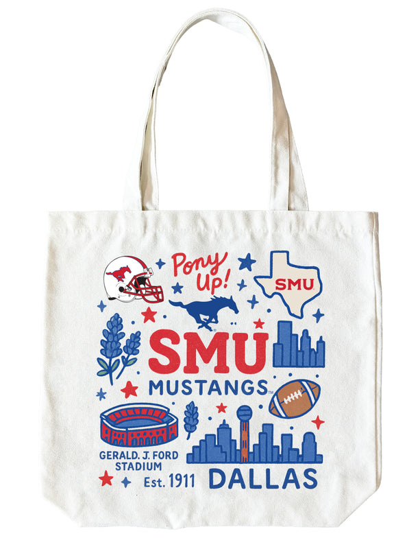 Southern Methodist University 15" x 15" Canvas Tote Bag Officially Licensed