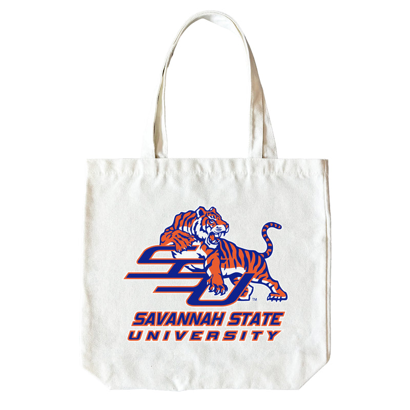 Savannah State University 15" x 15" Canvas Tote Bag Officially Licensed – Logo or Medley Design Logo