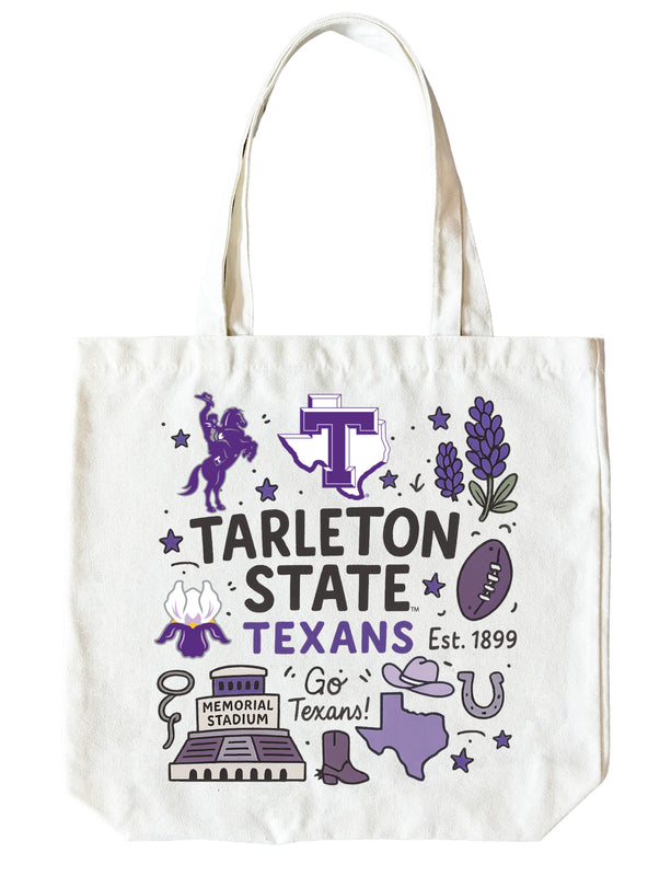 Tarleton State University 15" x 15" Canvas Tote Bag Officially Licensed