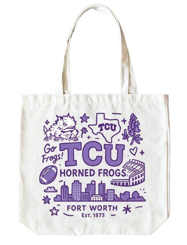 Texas Christian University 15" x 15" Canvas Tote Bag Officially Licensed