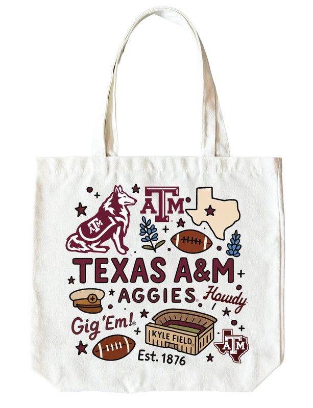 Texas A&M Aggies 15" x 15" Canvas Tote Bag Officially Licensed
