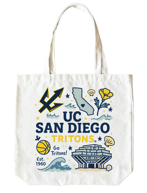 UC San Diego 15" x 15" Canvas Tote Bag Officially Licensed