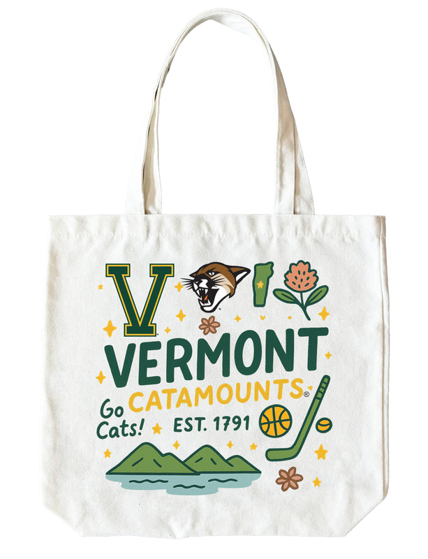 Vermont Catamounts 15" x 15" Canvas Tote Bag Officially Licensed