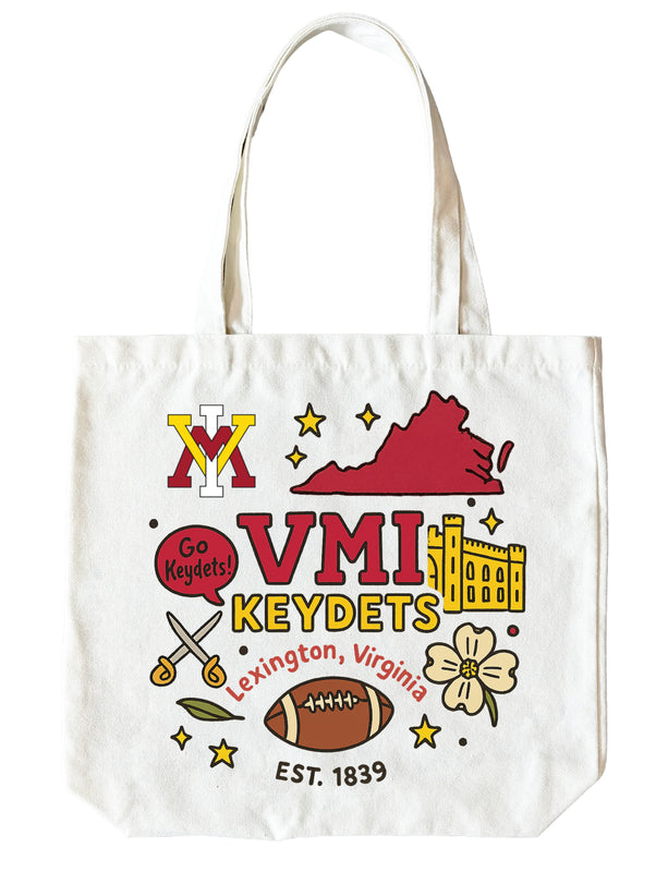 VMI Keydets 15" x 15" Canvas Tote Bag Officially Licensed