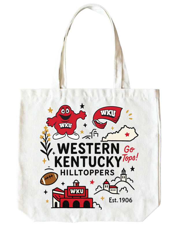 Western Kentucky Hilltoppers 15" x 15" Canvas Tote Bag Officially Licensed