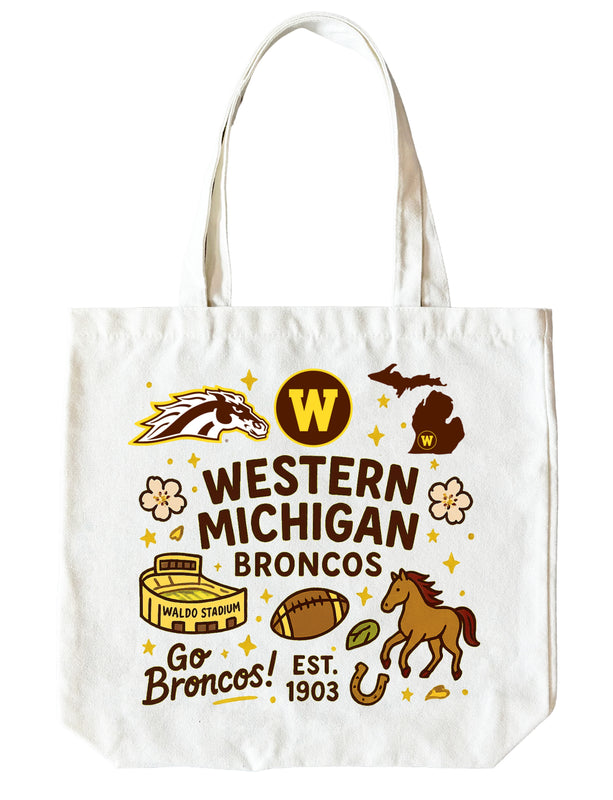 Western Michigan University 15" x 15" Canvas Tote Bag Officially Licensed