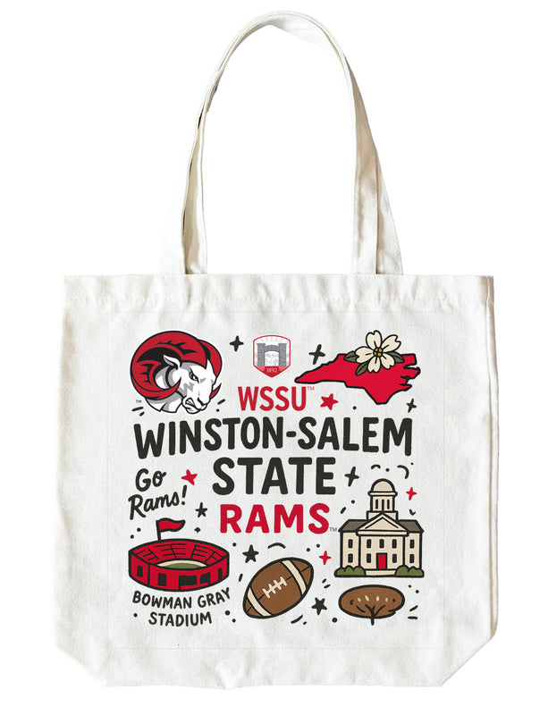 Winston-Salem State 15" x 15" Canvas Tote Bag Officially Licensed