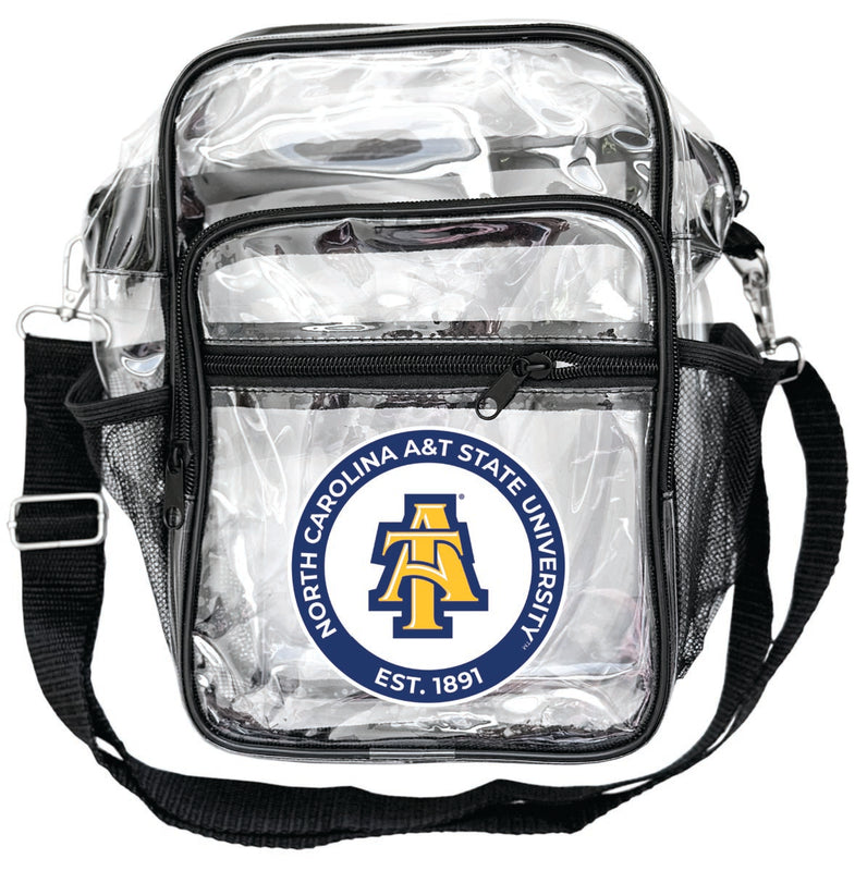 North Carolina A&T State Aggies Clear Messenger Crossbody Tote Bag Officially Licensed