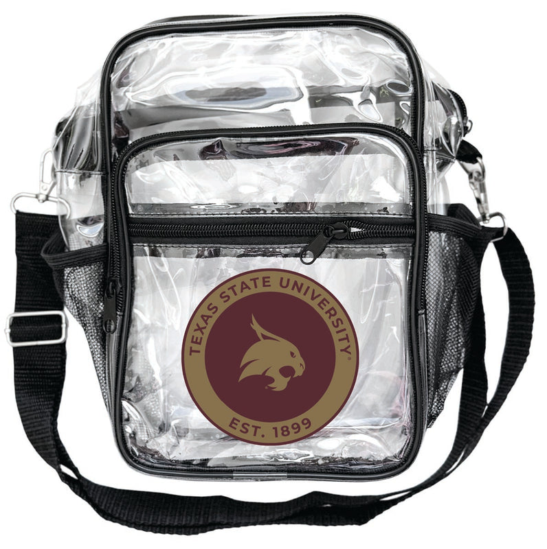 Texas State Bobcats Clear Messenger Crossbody Tote Bag Officially Licensed