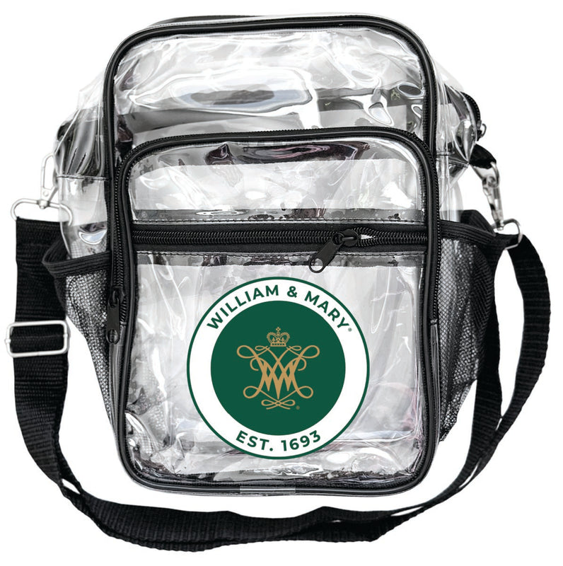 William and Mary Clear Messenger Crossbody Tote Bag Officially Licensed