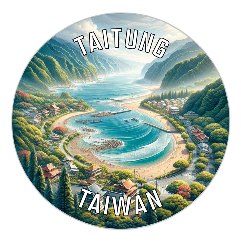Taitung Taiwan Souvenir Die Cut Flat Magnet 4-Inch