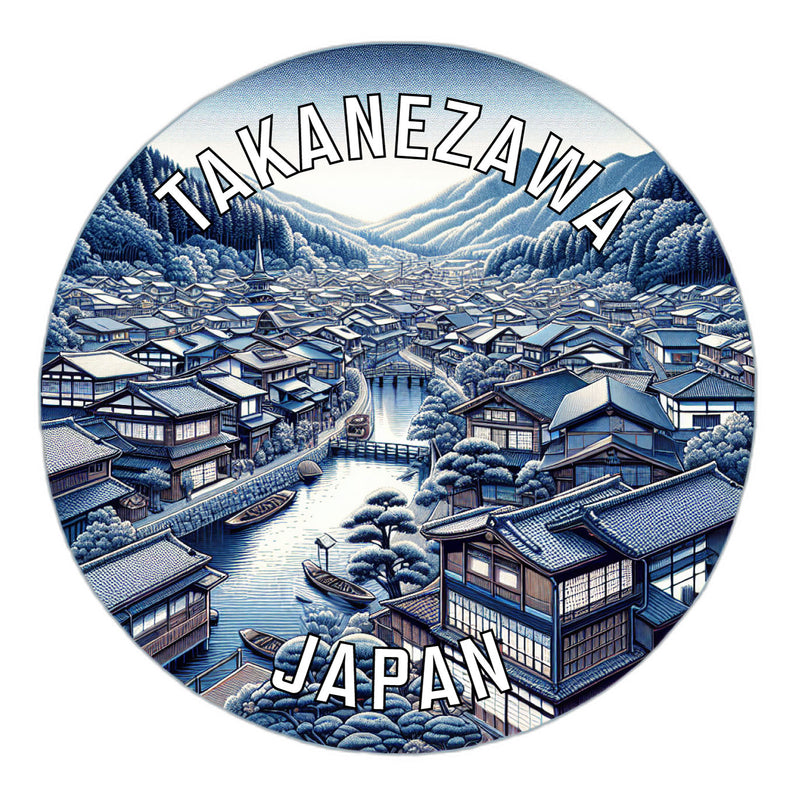 Takanezawa Japan Souvenir Die Cut Flat Magnet 2-Inch