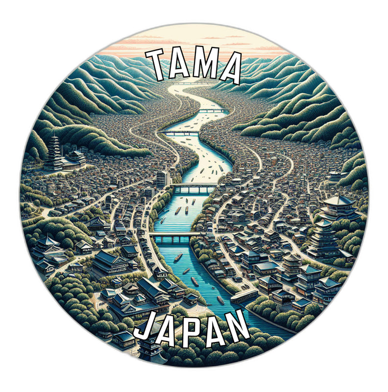 Tama Japan Souvenir Die Cut Flat Magnet 2-Inch