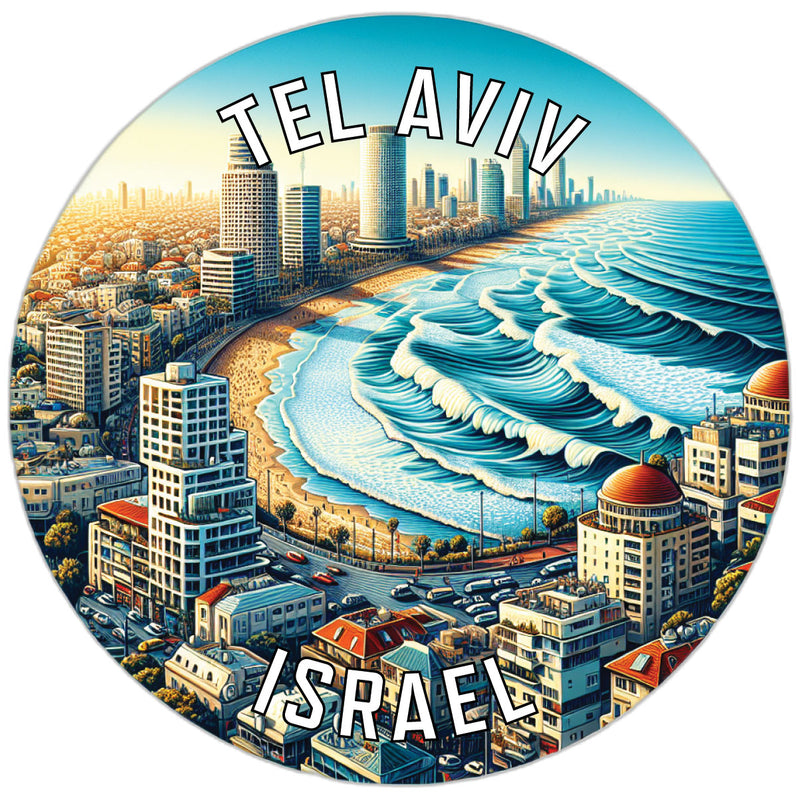 Tel Aviv Yafo Israel Souvenir Die Cut Flat Magnet 2-Inch