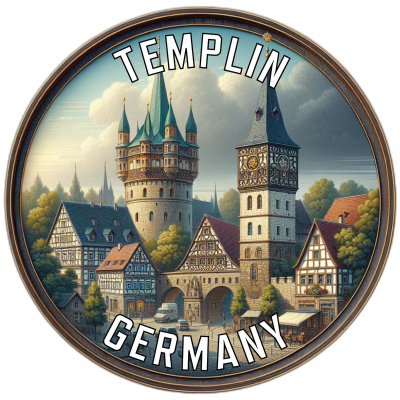 Templin Germany Souvenir Die Cut Flat Magnet 2-Inch
