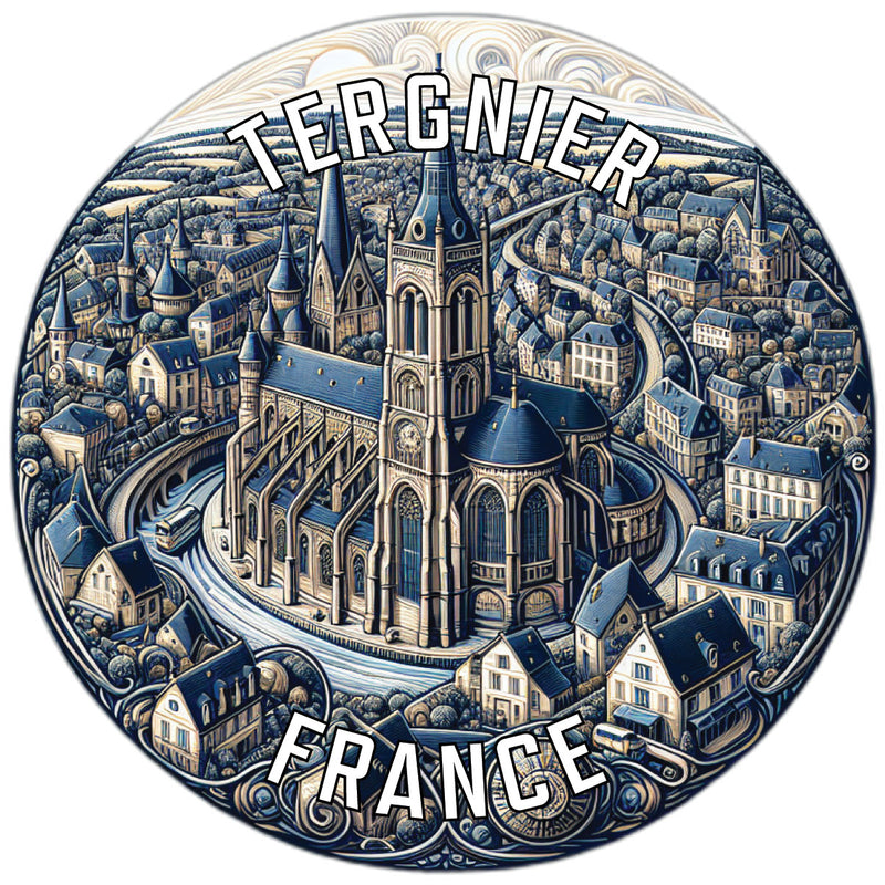 Tergnier France Souvenir Die Cut Flat Magnet 4-Inch