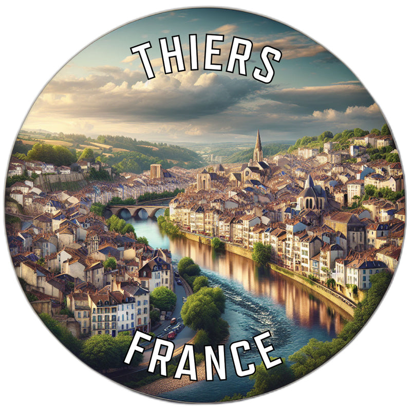 Thiers France Souvenir Die Cut Flat Magnet 2-Inch