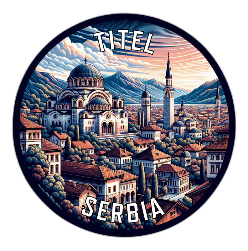 Titel Serbia Souvenir Die Cut Flat Magnet 2-Inch