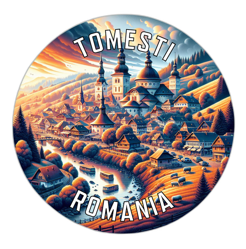 Tomesti Romania Souvenir Die Cut Flat Magnet 6-Inch