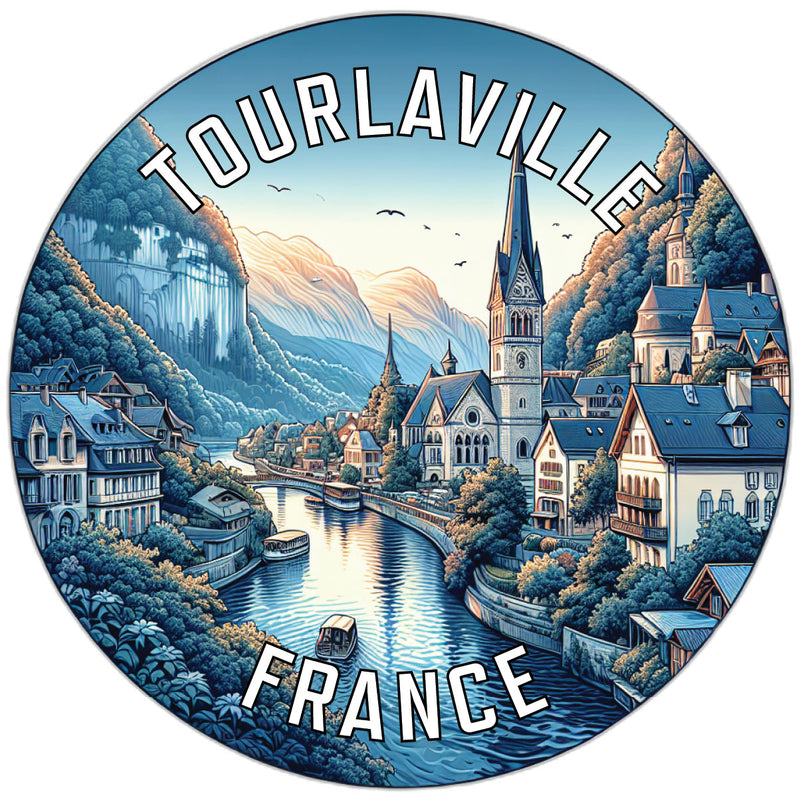 Tourlaville France Souvenir Die Cut Flat Magnet 2-Inch