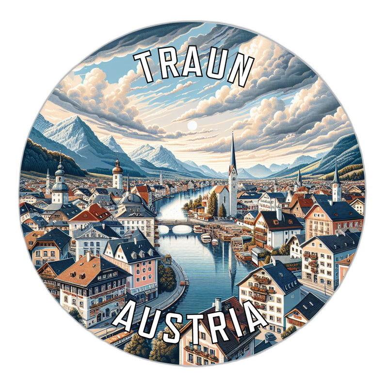 Traun Austria Souvenir Die Cut Flat Magnet 6-Inch