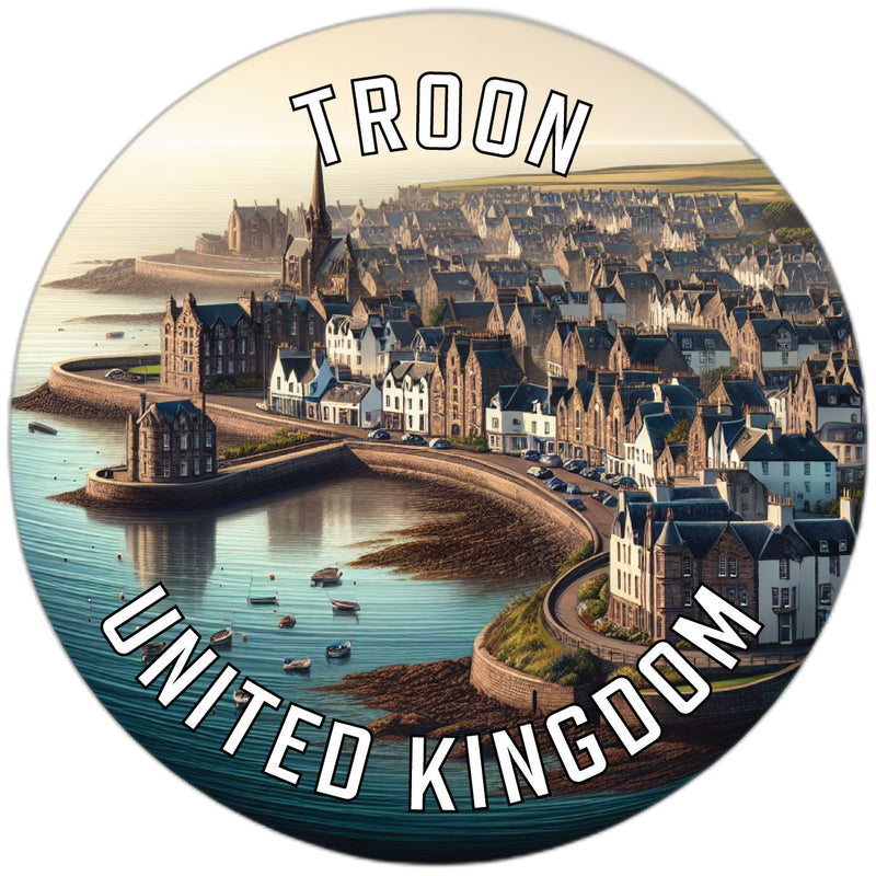 Troon United Kingdom Souvenir Die Cut Flat Magnet 4-Inch
