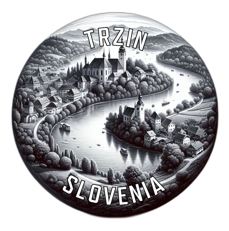 Trzin Slovenia Souvenir Die Cut Flat Magnet 2-Inch