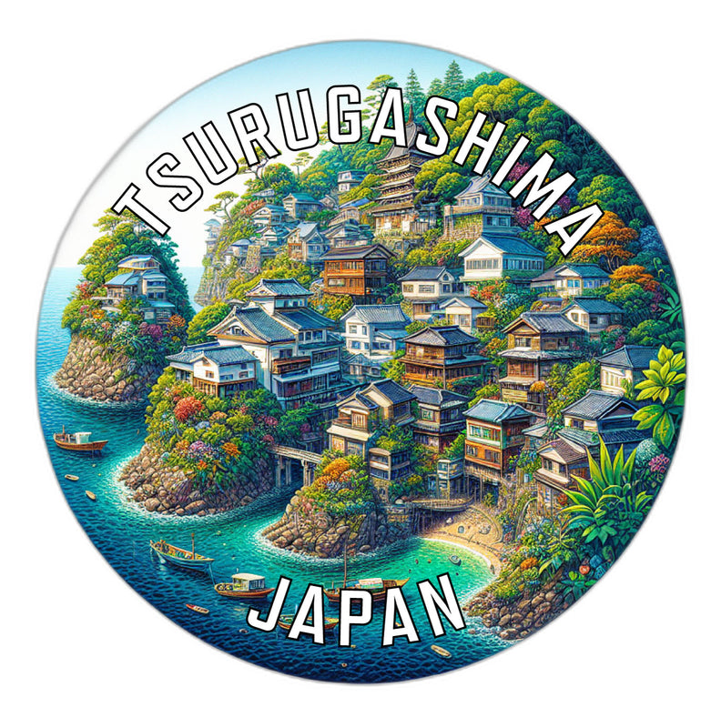 Tsurugashima Japan Souvenir Die Cut Flat Magnet 6-Inch