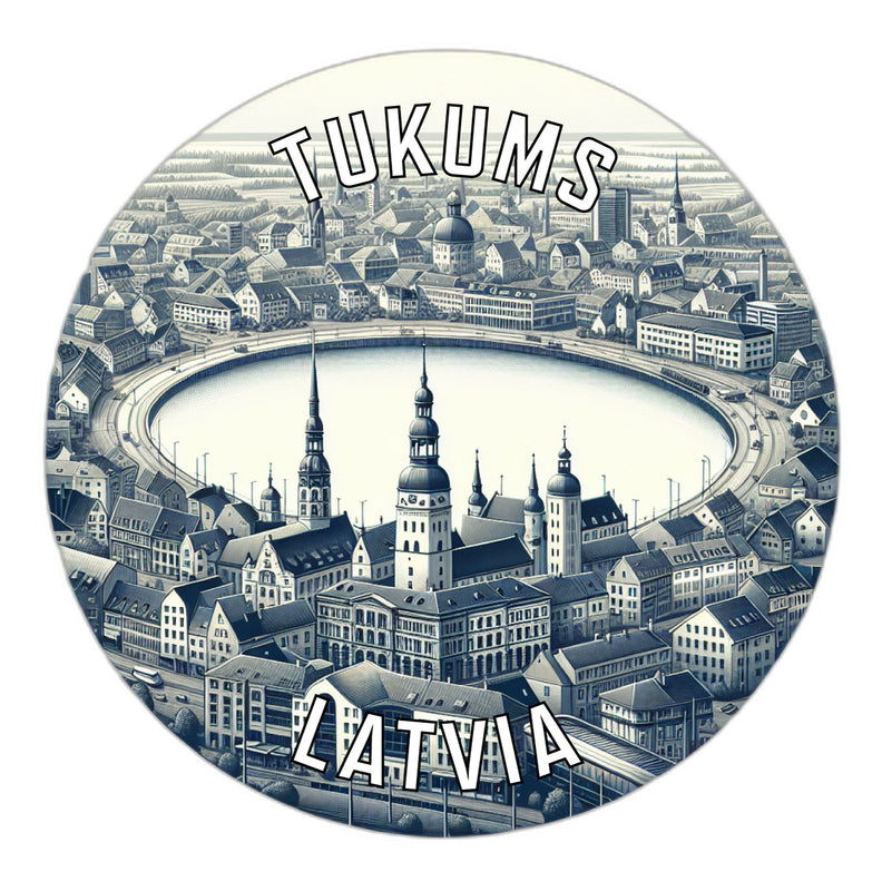 Tukums Latvia Souvenir Die Cut Flat Magnet 2-Inch