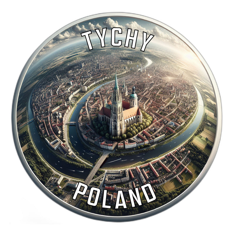 Tychy Poland Souvenir Die Cut Flat Magnet 6-Inch