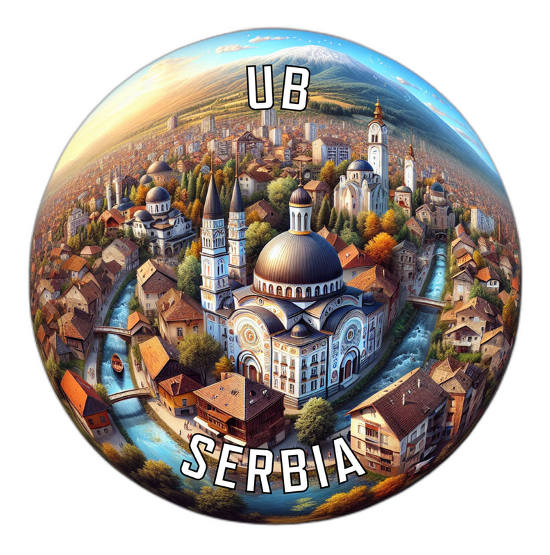 Ub Serbia Souvenir Die Cut Flat Magnet 6-Inch