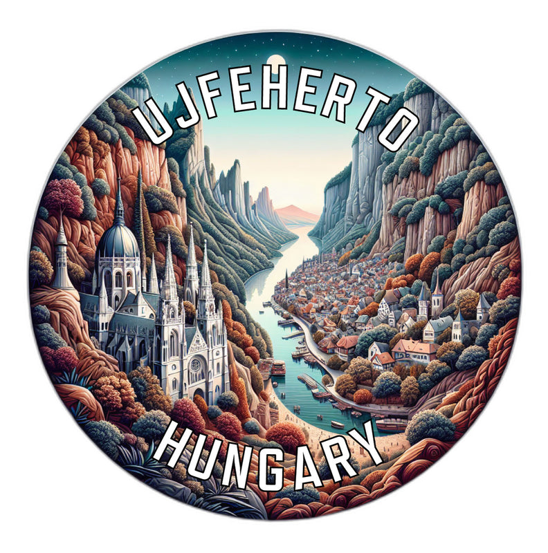 Ujfeherto Hungary Souvenir Die Cut Flat Magnet 2-Inch