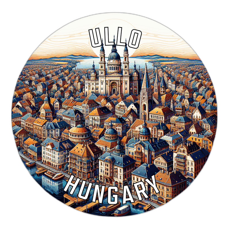Ullo Hungary Souvenir Die Cut Flat Magnet 2-Inch