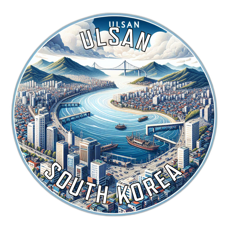 Ulsan Korea South Souvenir Die Cut Flat Magnet 2-Inch