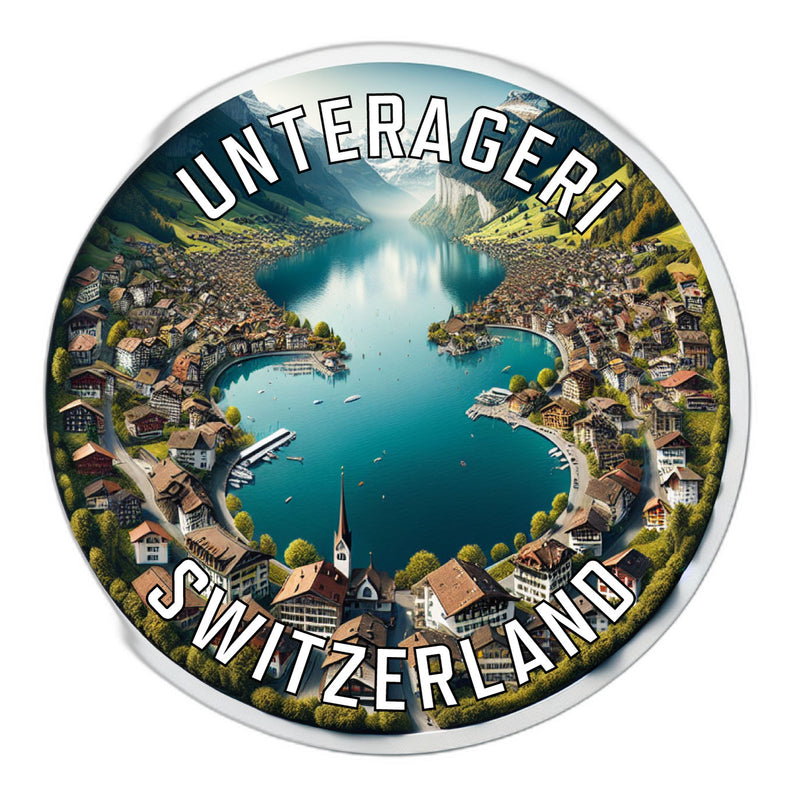 Unterageri Switzerland Souvenir Die Cut Flat Magnet 2-Inch