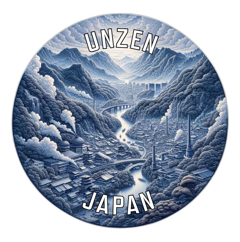 Unzen Japan Souvenir Die Cut Flat Magnet 2-Inch