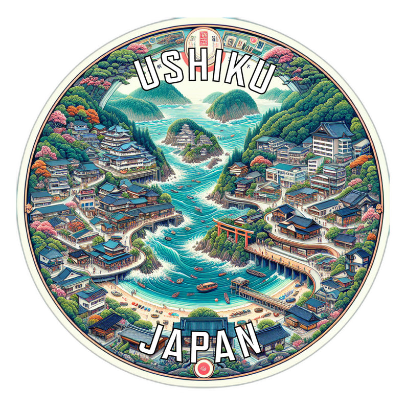 Ushiku Japan Souvenir Die Cut Flat Magnet 2-Inch