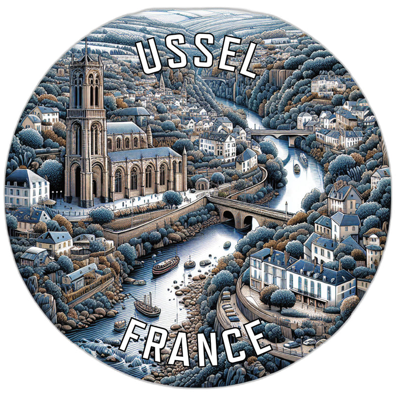 Ussel France Souvenir Vinyl Decal Sticker 2-Inch