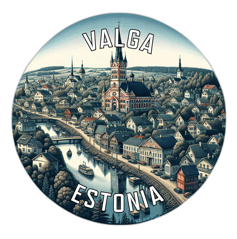 Valga Estonia Souvenir Die Cut Flat Magnet 3-Inch