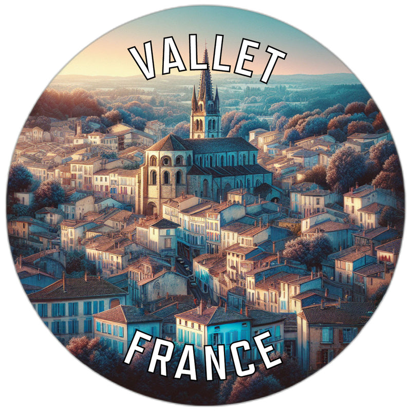 Vallet France Souvenir Die Cut Flat Magnet 2-Inch