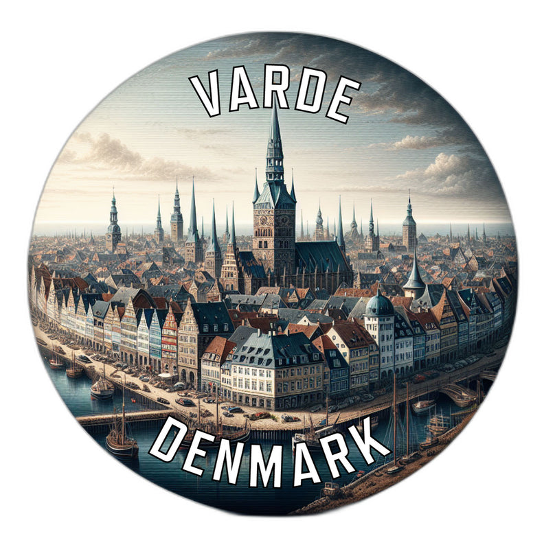 Varde Denmark Souvenir Die Cut Flat Magnet 6-Inch