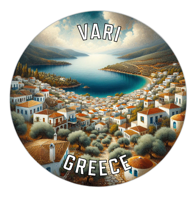 Vari Greece Souvenir Die Cut Flat Magnet 4-Inch