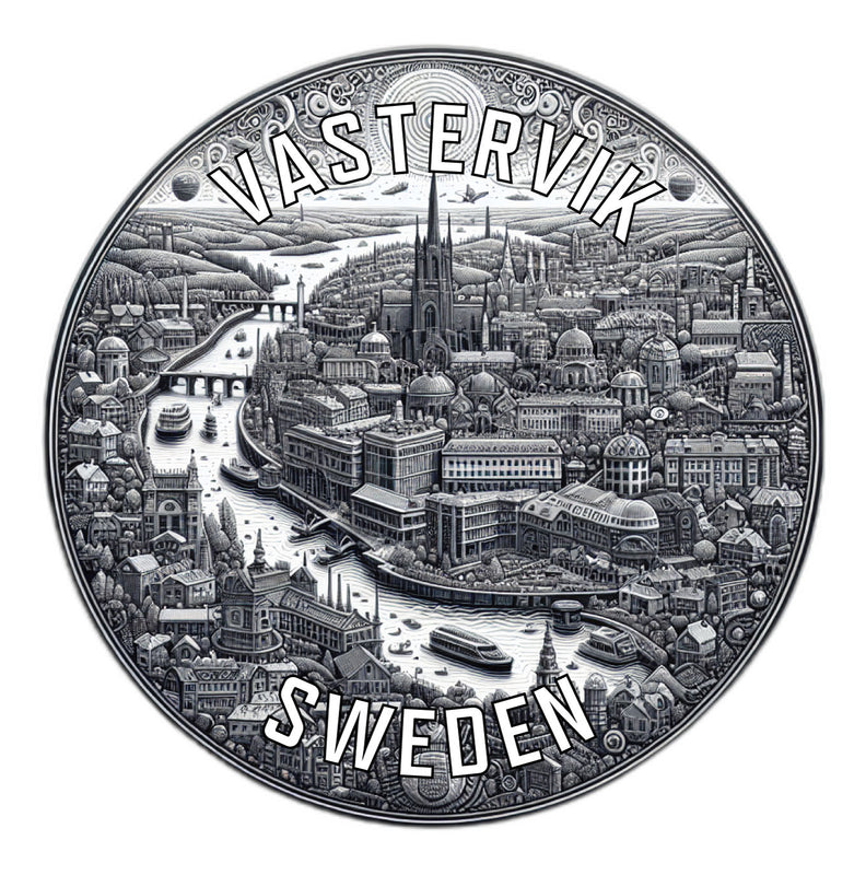 Vastervik Sweden Souvenir Die Cut Flat Magnet 2-Inch