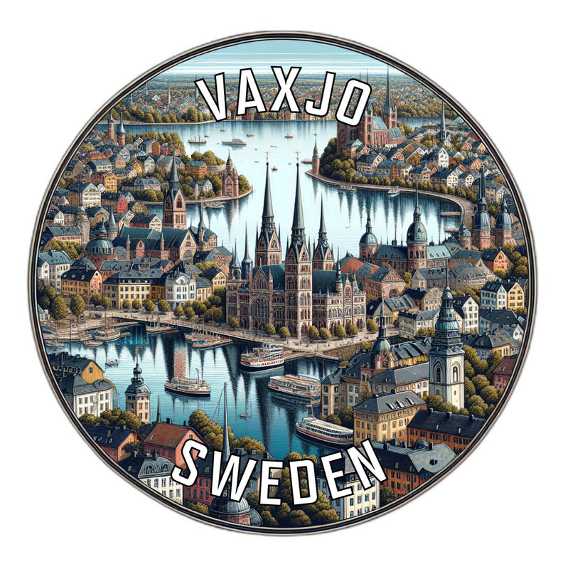 Vaxjo Sweden Souvenir Die Cut Flat Magnet 2-Inch