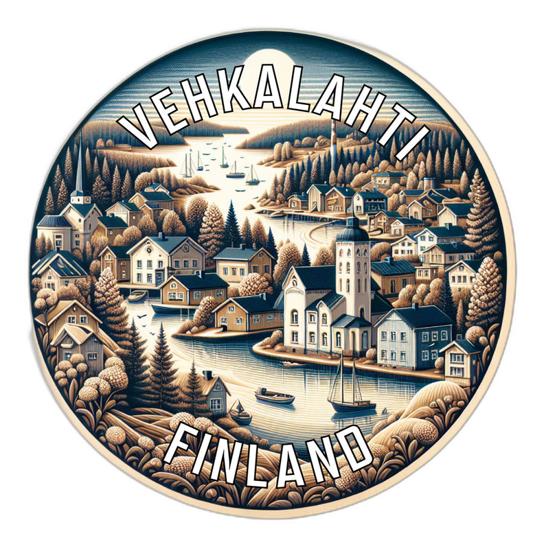 Vehkalahti Finland Souvenir Die Cut Flat Magnet 2-Inch