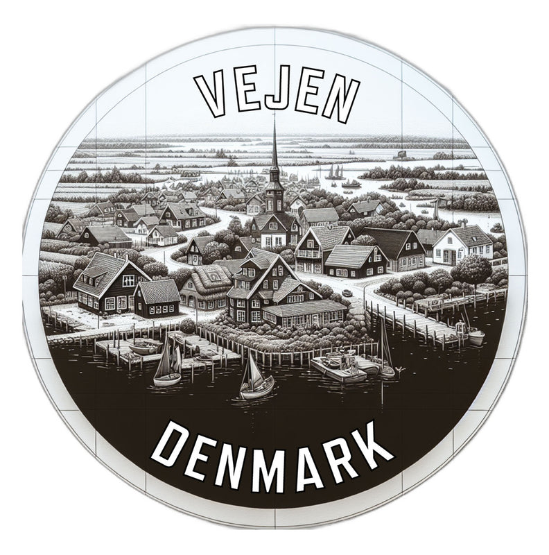 Vejen Denmark Souvenir Die Cut Flat Magnet 6-Inch