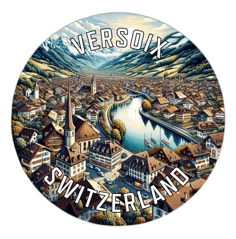 Versoix Switzerland Souvenir Die Cut Flat Magnet 6-Inch